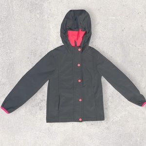 Girls cat and jack pink and grey hooded Jacket